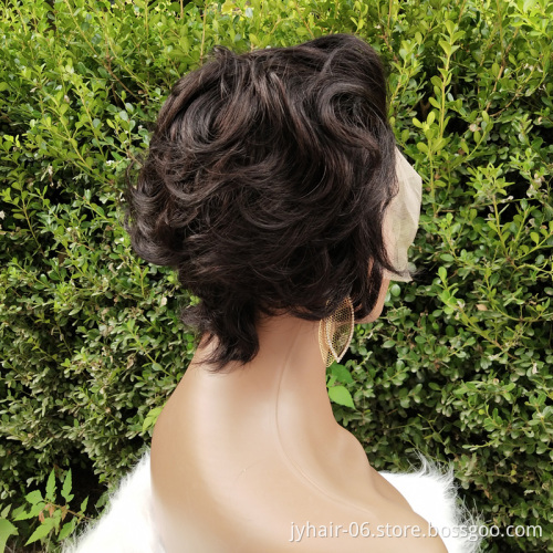 Wholesale Factory Price Brazilian Curly Short Pixie Cut  Wig Human Hair Lace Front Wigs For Black Woman